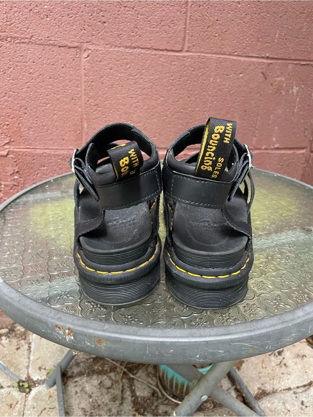 Dr Martens Blaire Platform Black Sandals Size 8